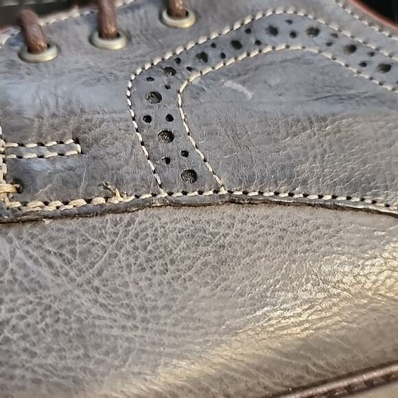 JOHNSTON MURPHY 1801 GENUINE LEATHER DERBY'S DARK BLUE/BROWN MENS9.5 MADE INDIA - Picture 9 of 16